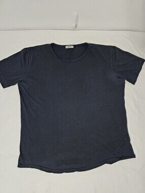 Crossley Italy Relaxed XL Garment Dyed Cotton Tee Wash Black Luxury Minimalist